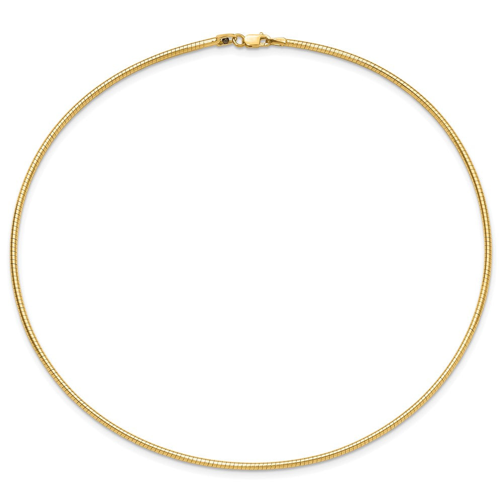 14K Polished 2mm Round Omega Necklace