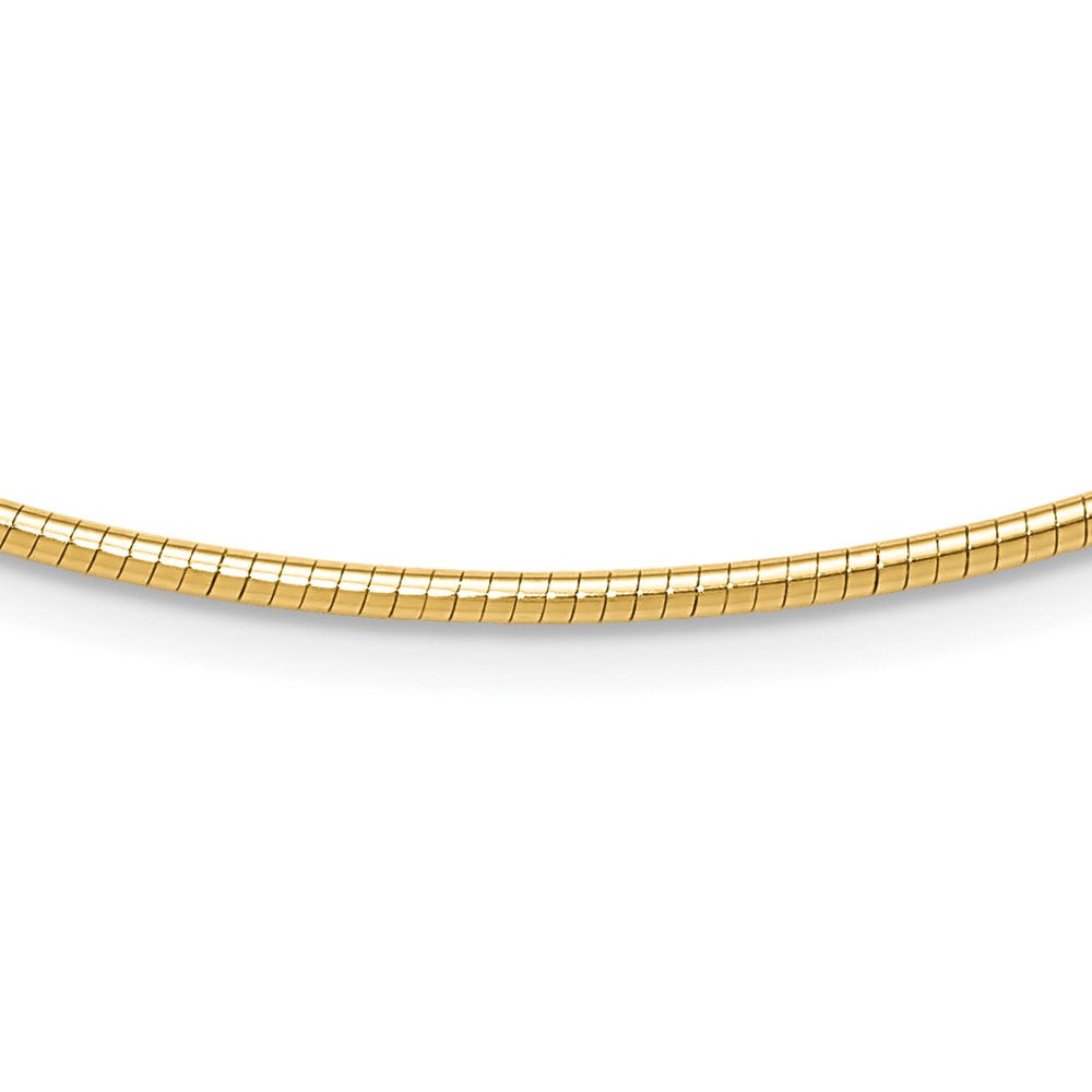 14K Polished 2mm Round Omega Necklace
