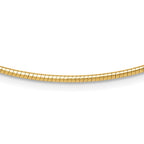 14K Polished 2mm Round Omega Necklace