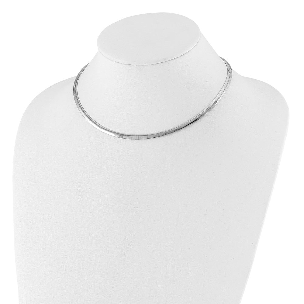 14K Polished 4mm Two-tone Reversible Omega Necklace