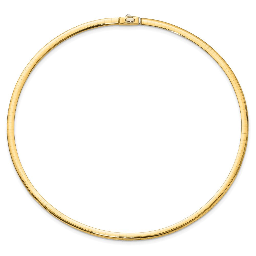 14K Polished 4mm Two-tone Reversible Omega Necklace