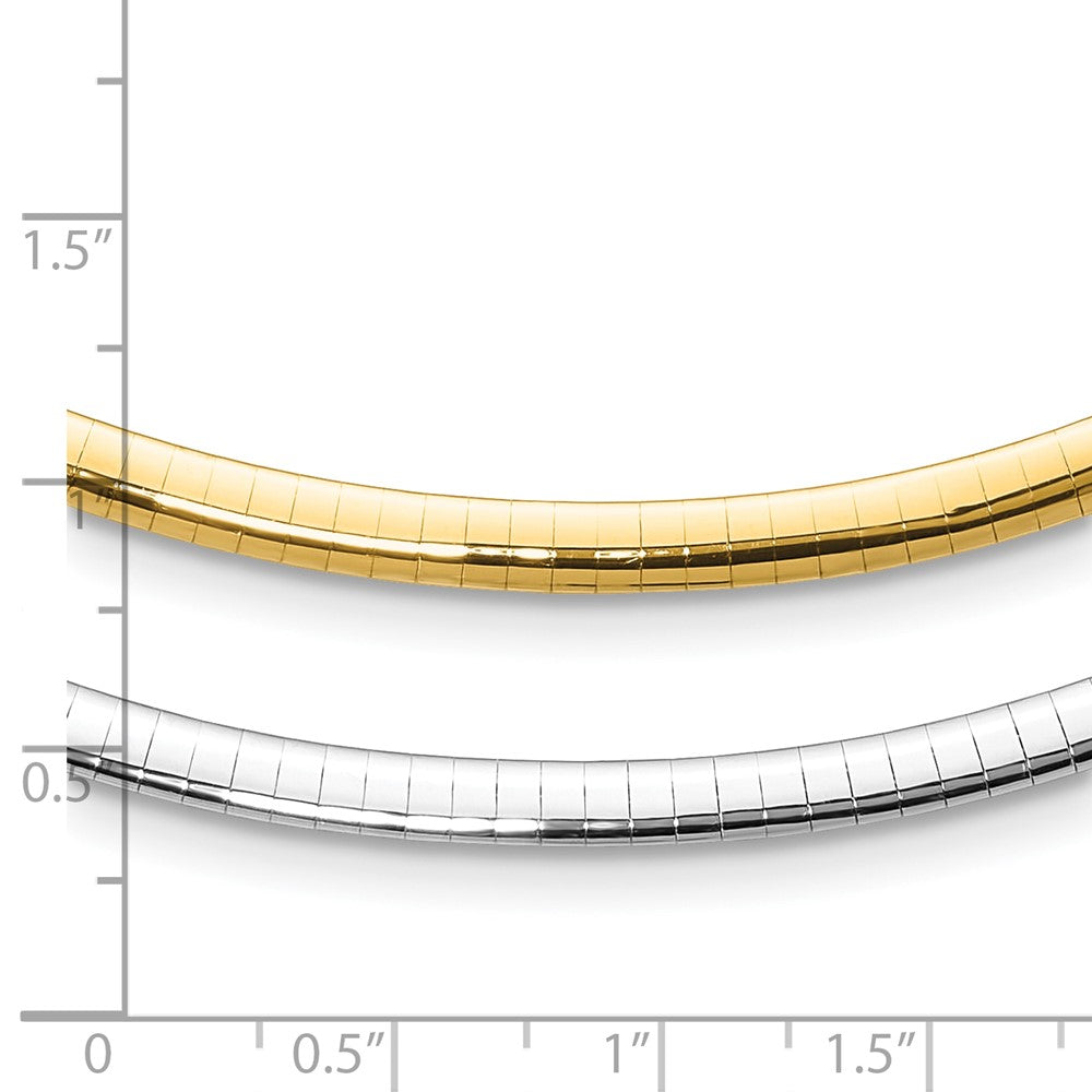 14K Polished 4mm Two-tone Reversible Omega Necklace