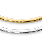 14K Polished 4mm Two-tone Reversible Omega Necklace