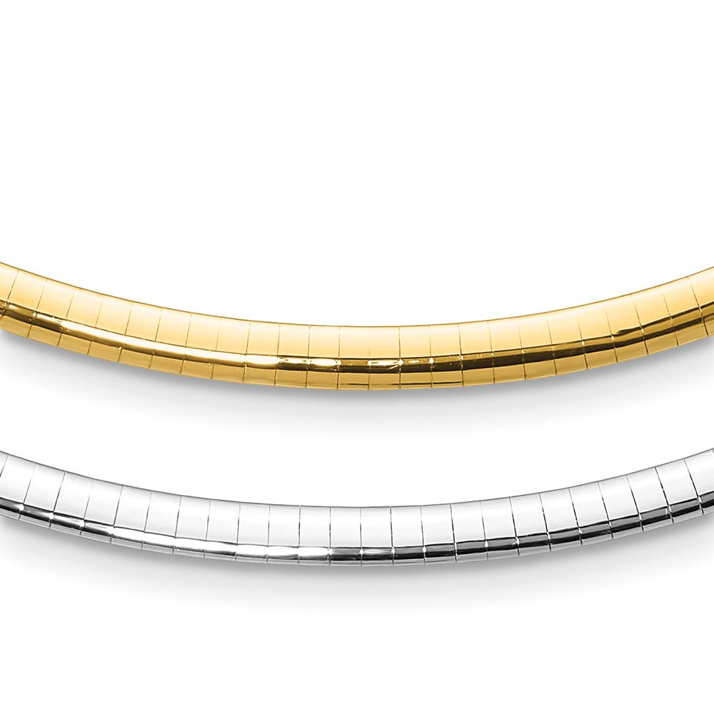 14K Polished 4mm Two-tone Reversible Omega Necklace