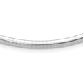 14K Polished  White Gold 4mm Domed Omega Necklace