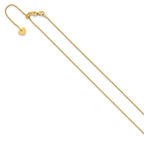 14K Adjustable .9mm D/C Twisted Box Chain