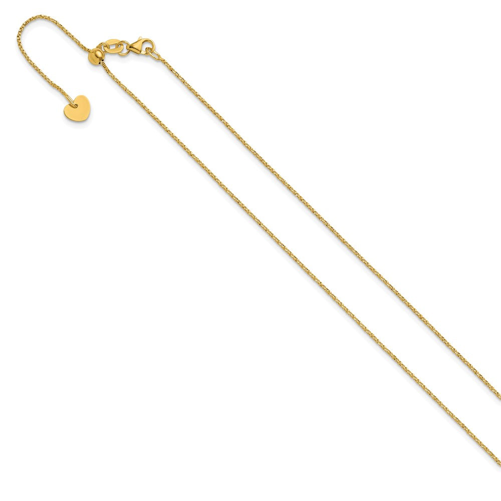 14K Adjustable .9mm D/C Twisted Box Chain