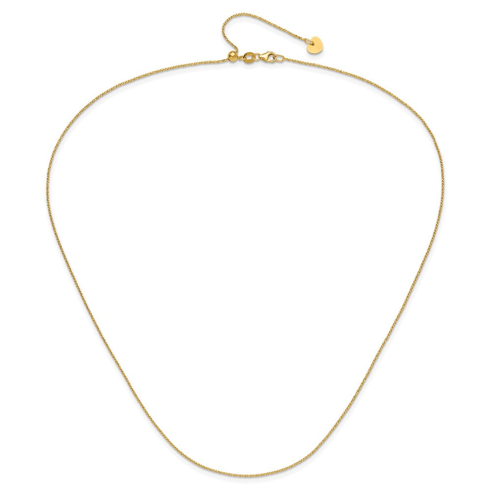 14K Adjustable .9mm D/C Twisted Box Chain