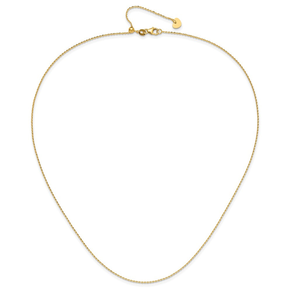 14K Adjustable 1.15mm D/C Oval Link Chain