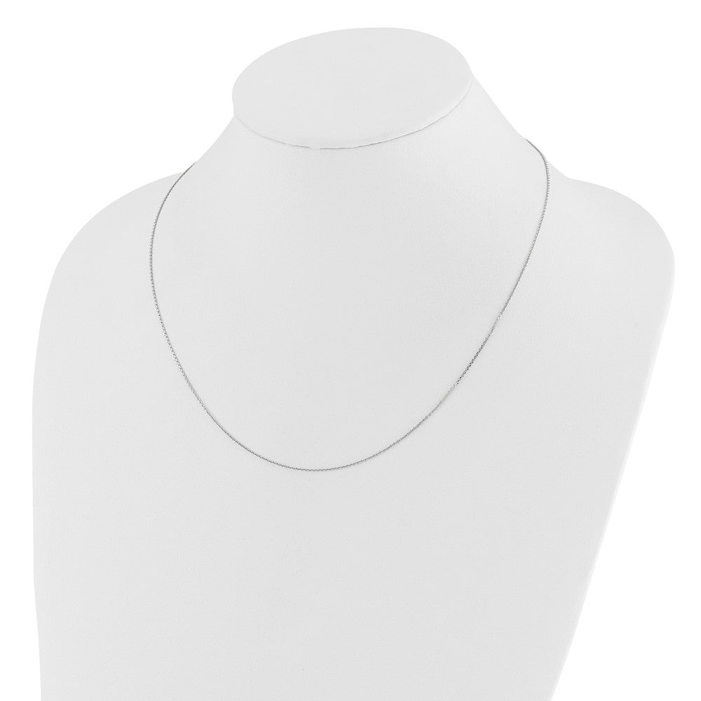 14K White Gold Adjustable 1.1mm D/C Cable Chain