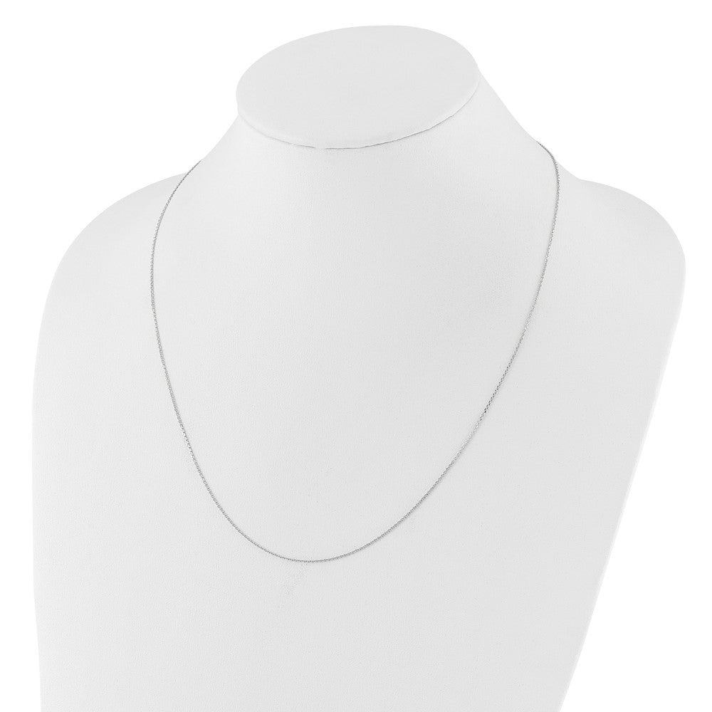 14K White Gold Adjustable 1.1mm D/C Cable Chain