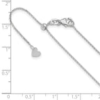 14K White Gold Adjustable 1.1mm D/C Cable Chain