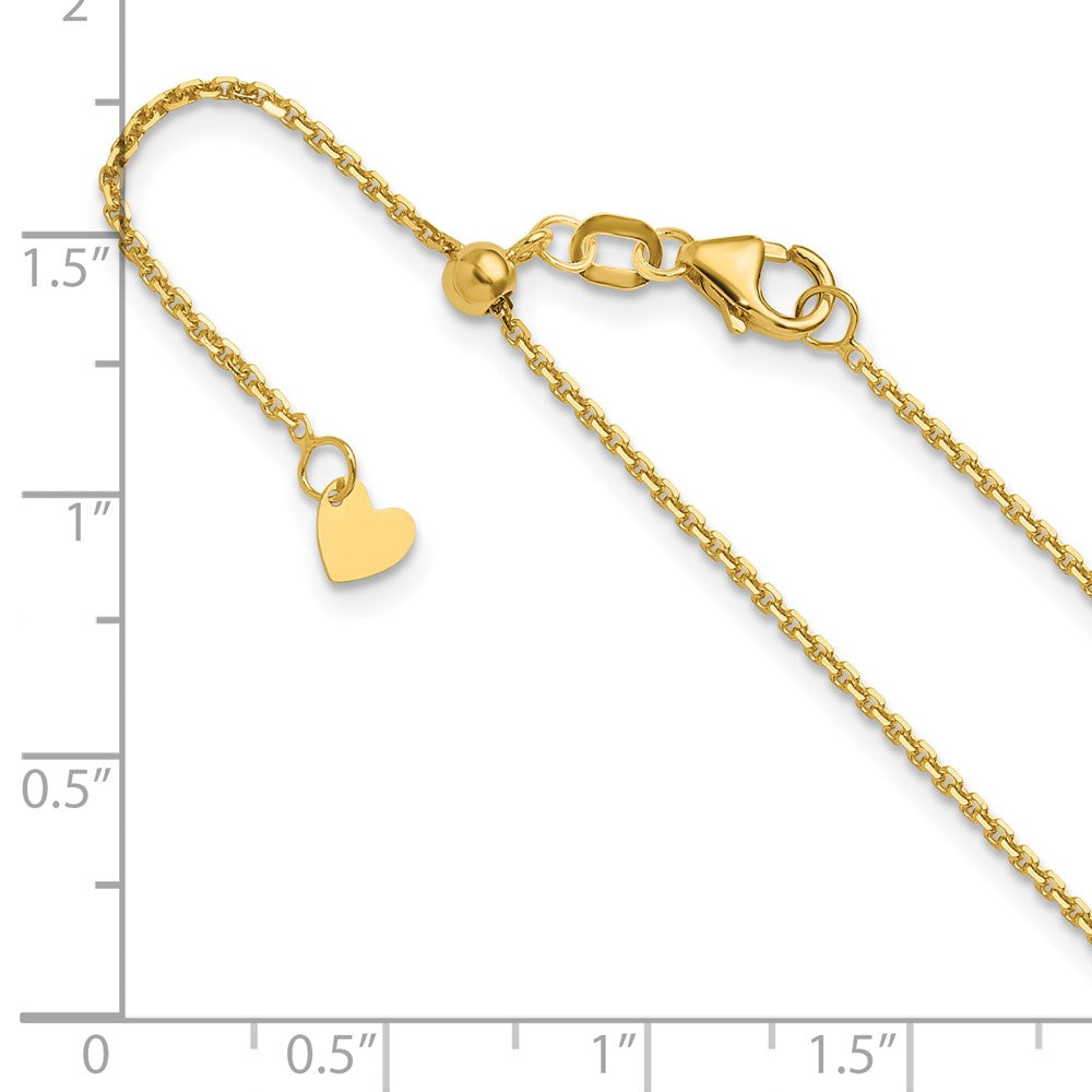 14K Adjustable 1.25mm D/C Cable Chain