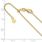 14K Adjustable 1.25mm D/C Cable Chain