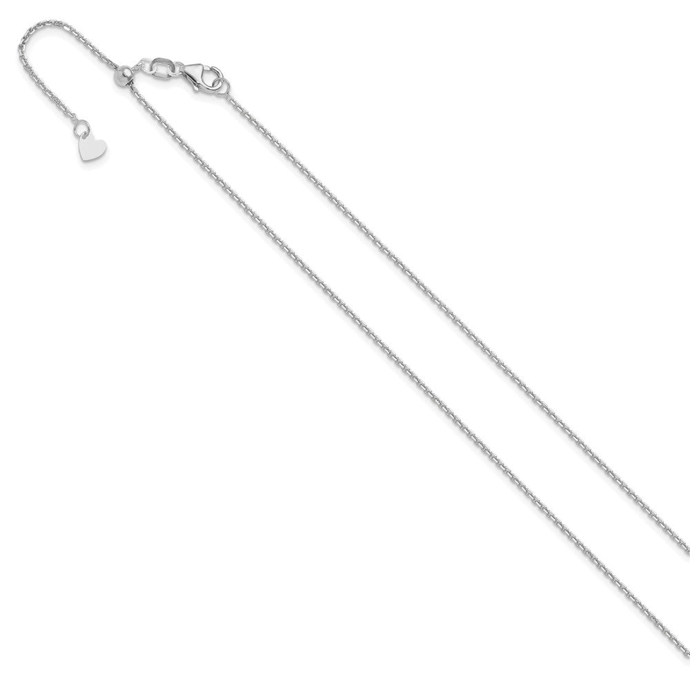 14K White Gold Adjustable 1.25mm D/C Cable Chain