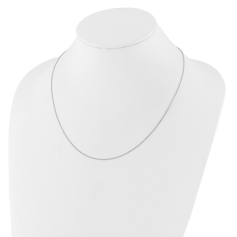 14K White Gold Adjustable 1.25mm D/C Cable Chain