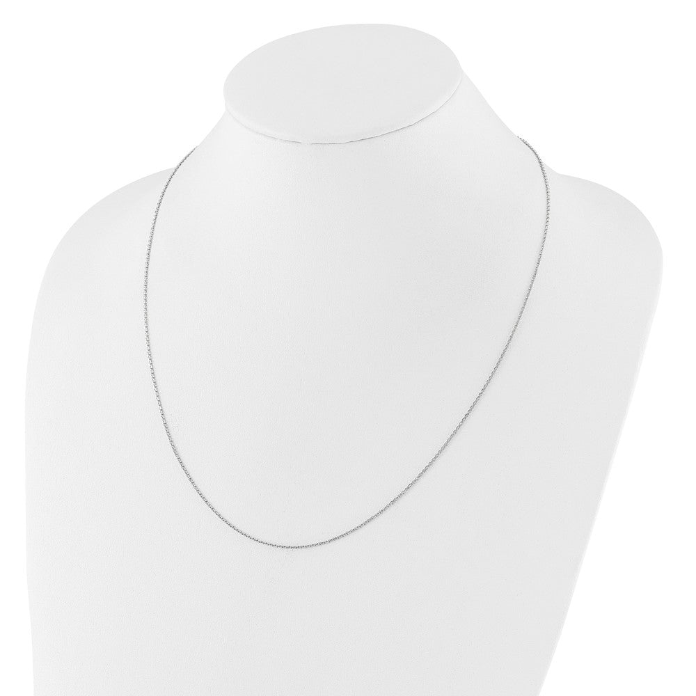 14K White Gold Adjustable 1.25mm D/C Cable Chain