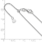 14K White Gold Adjustable 1.25mm D/C Cable Chain