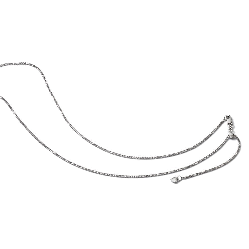14K White Gold Adjustable 1.5mm Wheat Chain