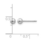 Inverness 14k White Gold 4mm Ball Post Piercing Earrings
