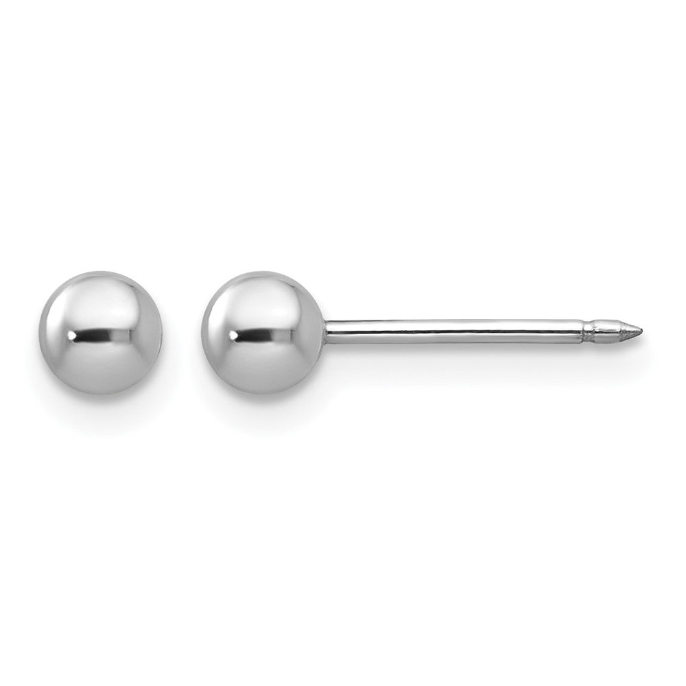 Inverness 14k White Gold 4mm Ball Post Piercing Earrings