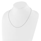 14K White Gold Adjustable 1.3mm D/C Wheat Chain