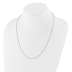 14K White Gold Adjustable 1.3mm D/C Wheat Chain