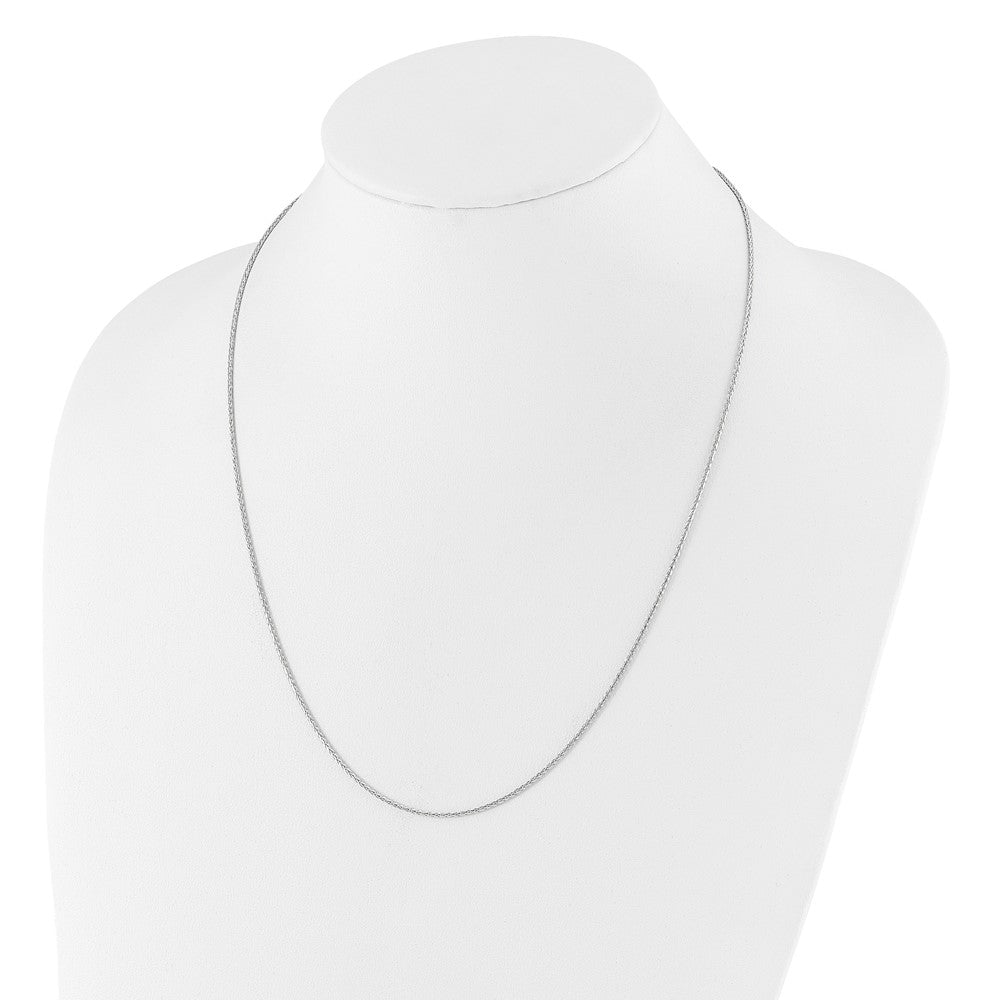 14K White Gold Adjustable 1.3mm D/C Wheat Chain