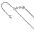 14K White Gold Adjustable 1.3mm D/C Wheat Chain