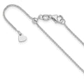 14K White Gold Adjustable 1.25mm Flat Cable Chain