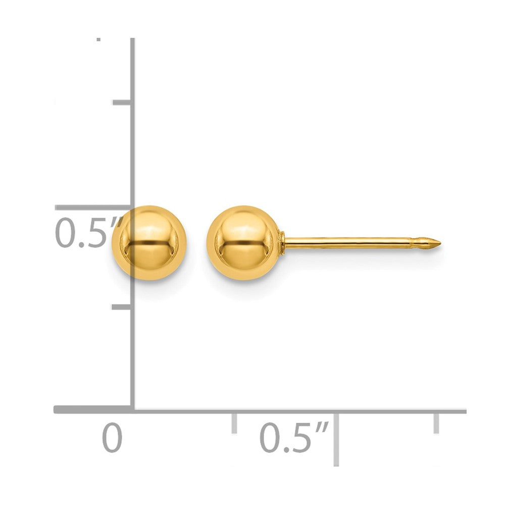 Inverness Stainless Steel 24K Gold-plated 5mm Ball Post Piercing Earrings
