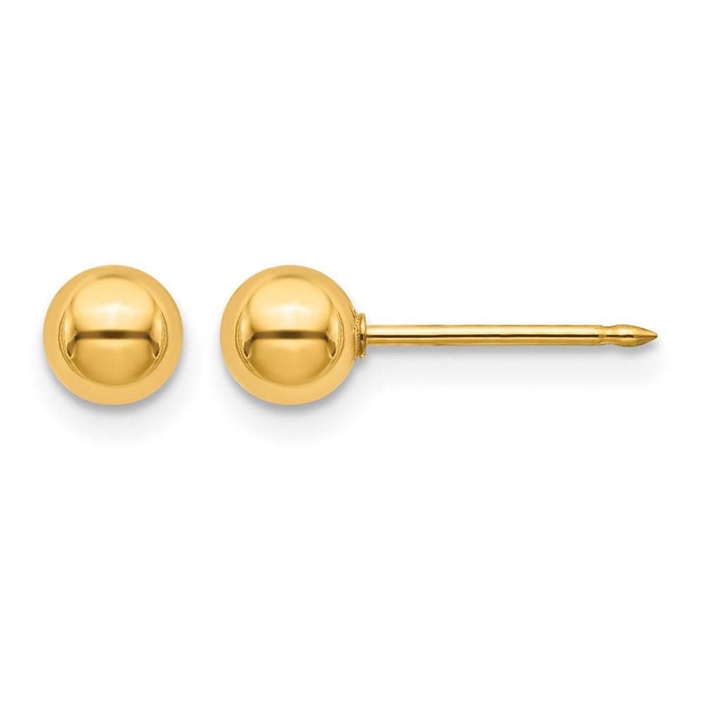 Inverness Stainless Steel 24K Gold-plated 5mm Ball Post Piercing Earrings