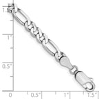 14K White Gold 5mm Flat Figaro Chain