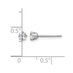 Inverness 14k White Gold 3mm Square CZ Post Piercing Earrings