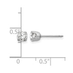 Inverness 14k White Gold 4.25mm CZ Post Piercing Earrings