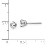 Inverness 14k White Gold 5mm Square CZ Post Piercing Earrings