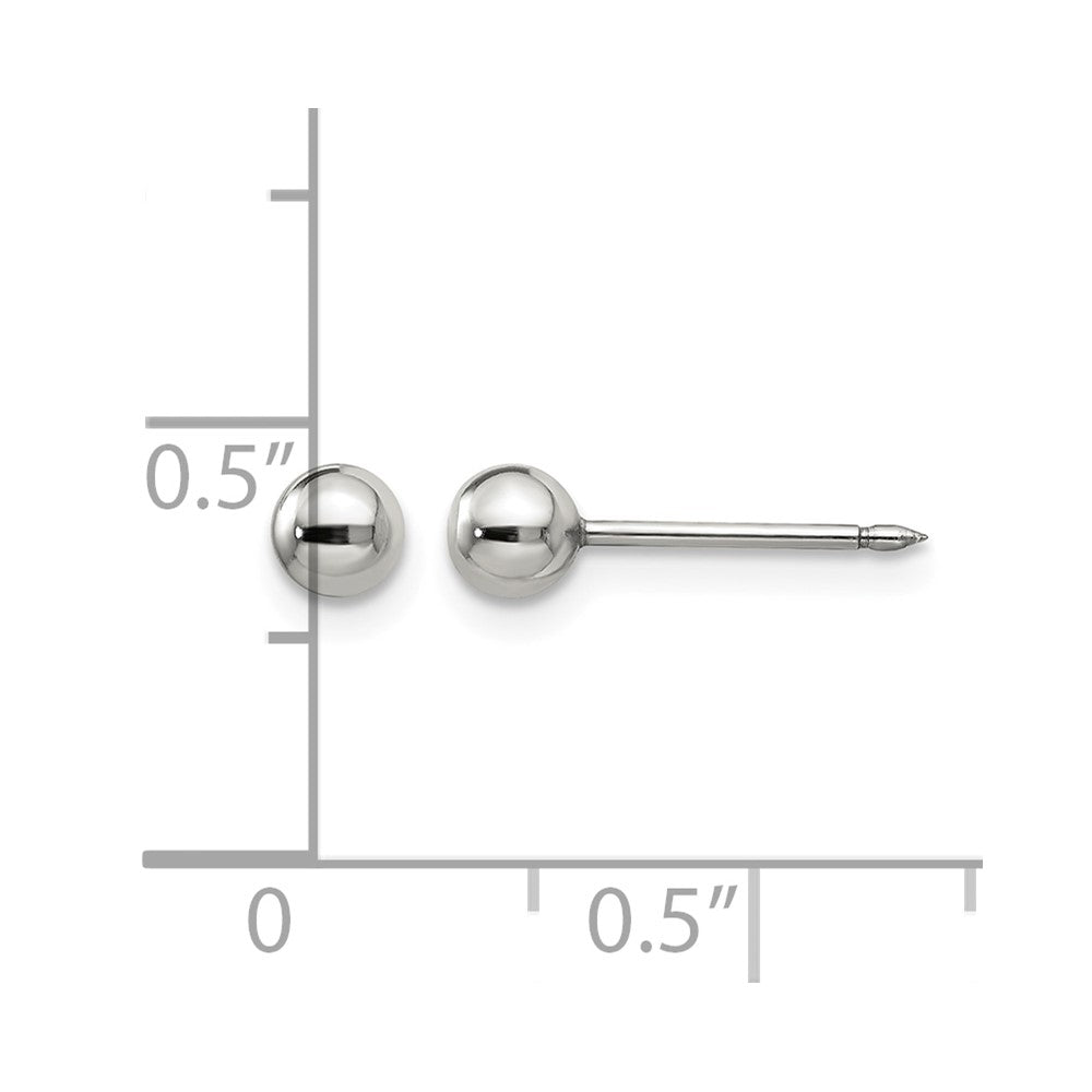 Inverness Stainless Steel Polished 4mm Ball Post Piercing Earrings