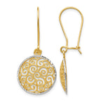 14K Two-tone Filigree Dangle Earrings