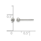 Inverness Stainless Steel Polished 3mm Ball Post Piercing Earrings