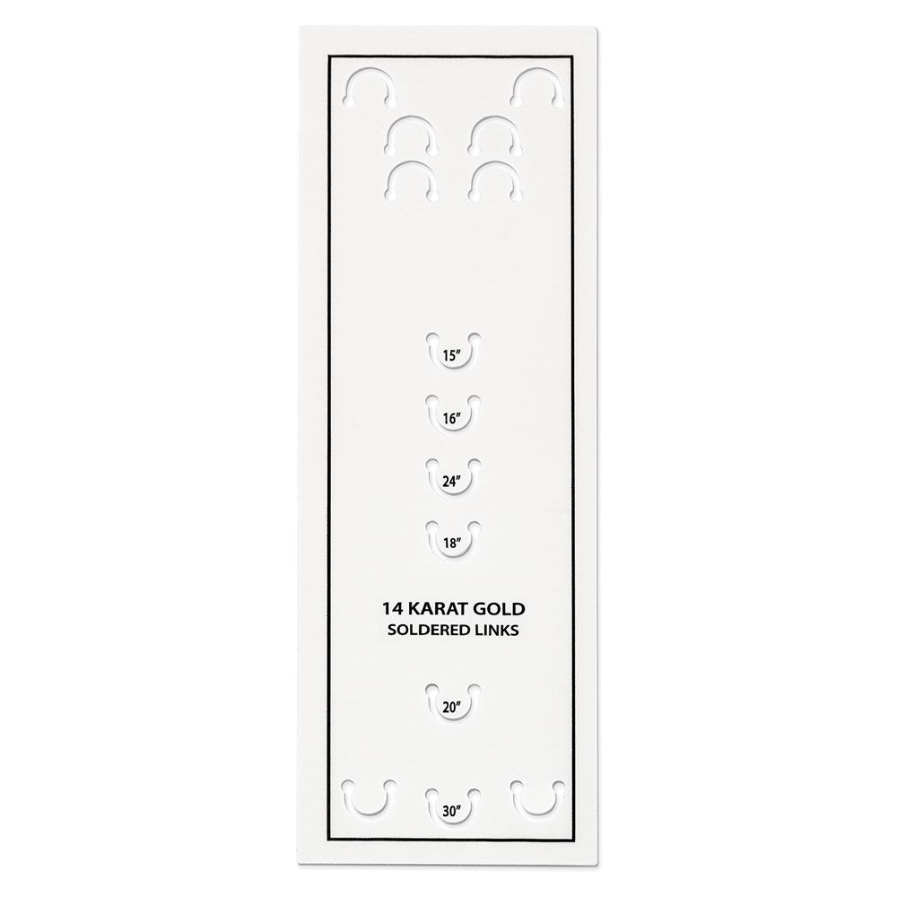14K Carded .5mm Cable Rope with Spring Ring Clasp Chain
