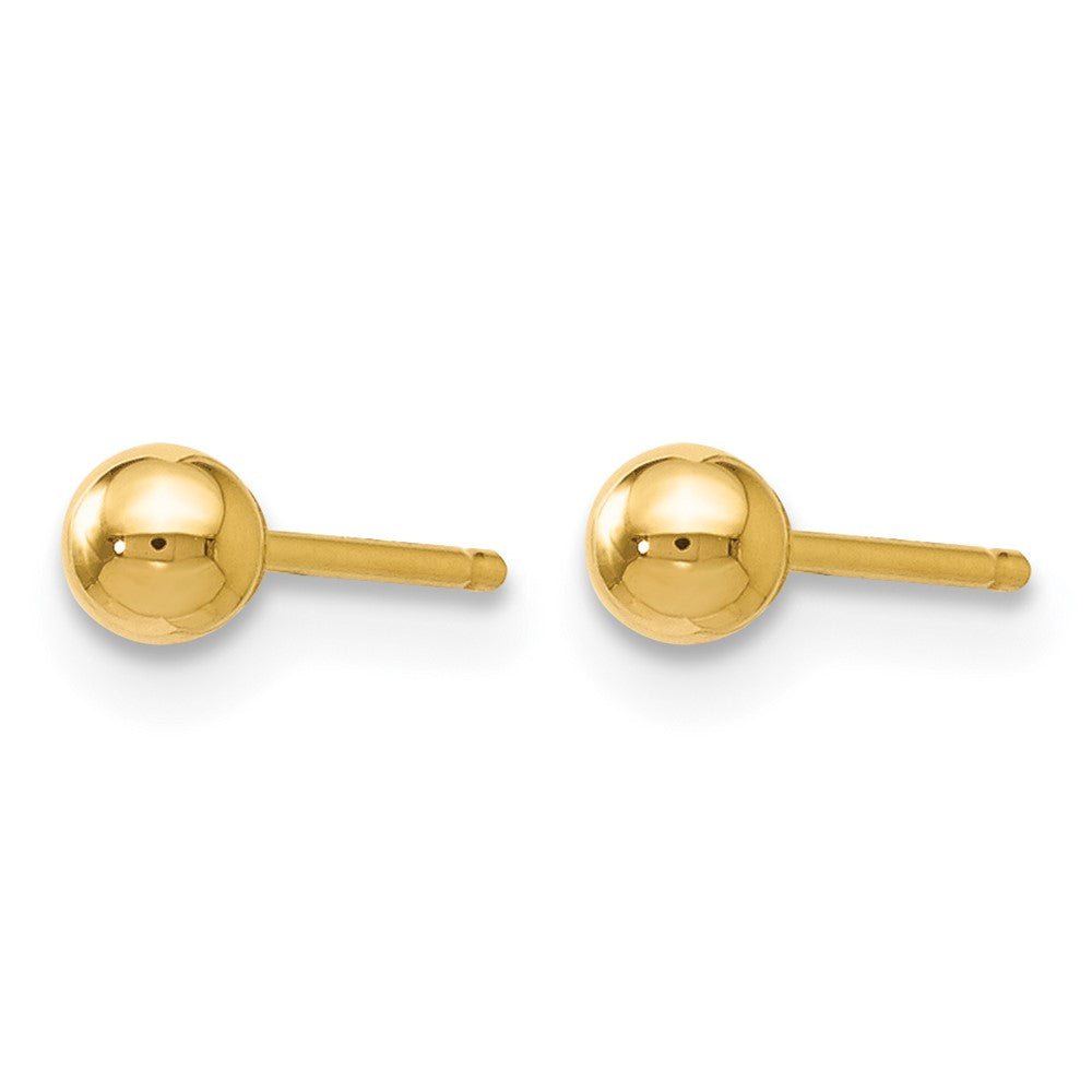 14K Polished 3mm Ball Post Earrings