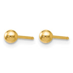 14K Polished 3mm Ball Post Earrings