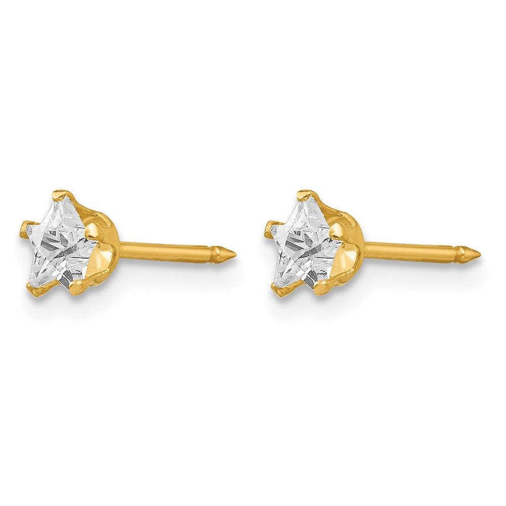 Inverness 14k 4mm Star CZ Post Piercing Earrings