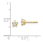 Inverness 14k 4mm Star CZ Post Piercing Earrings