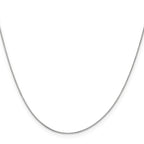 14K White Gold .5mm Baby Box with Spring Ring Clasp Chain