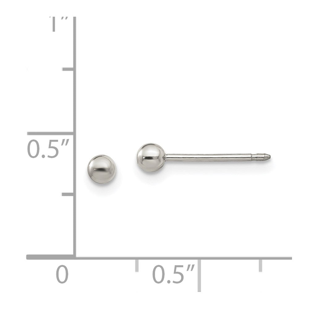 Inverness Titanium 3mm Ball Post Piercing Earrings