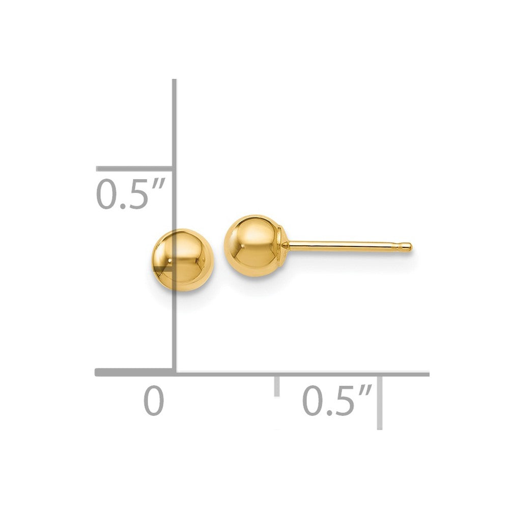 14K Polished 4mm Ball Post Earrings
