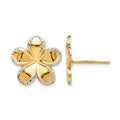 14K w/Rhodium Flower Post Earrings