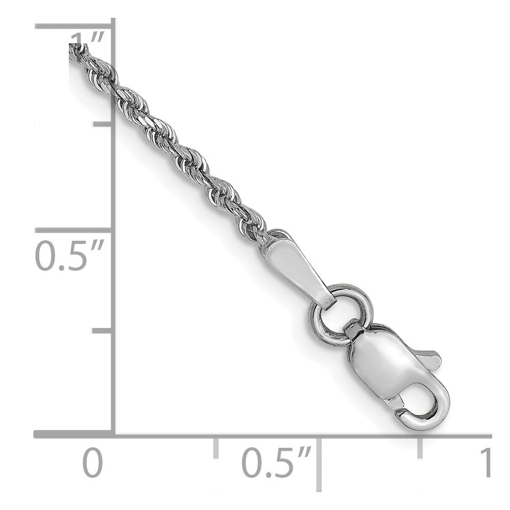 14k White Gold 1.5mm Diamond-cut Rope Chain