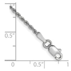 14k White Gold 1.5mm Diamond-cut Rope Chain
